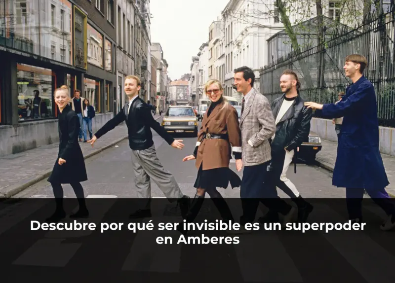 Invisible person in Antwerp cityscape