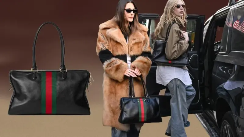 Bolso Gucci de lujo con diseño oscuro y misterioso
